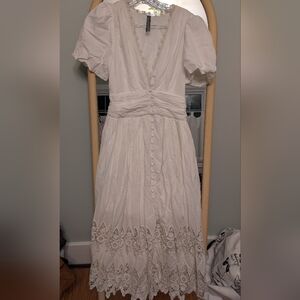 Anthropologie Katerina Button Front Dress Eyelet Edition